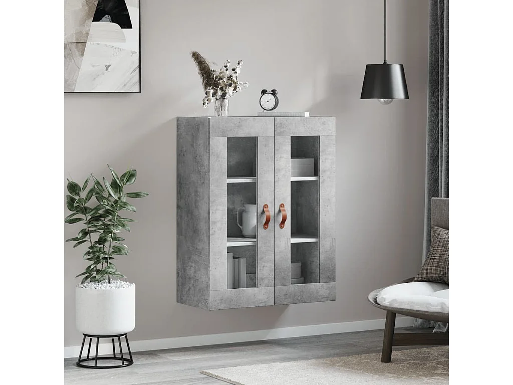 Armoire murale gris béton 69,5x34x90 cm