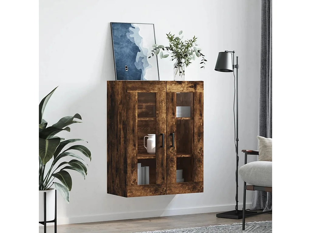 Armoire murale chêne fumé 69,5x34x90 cm