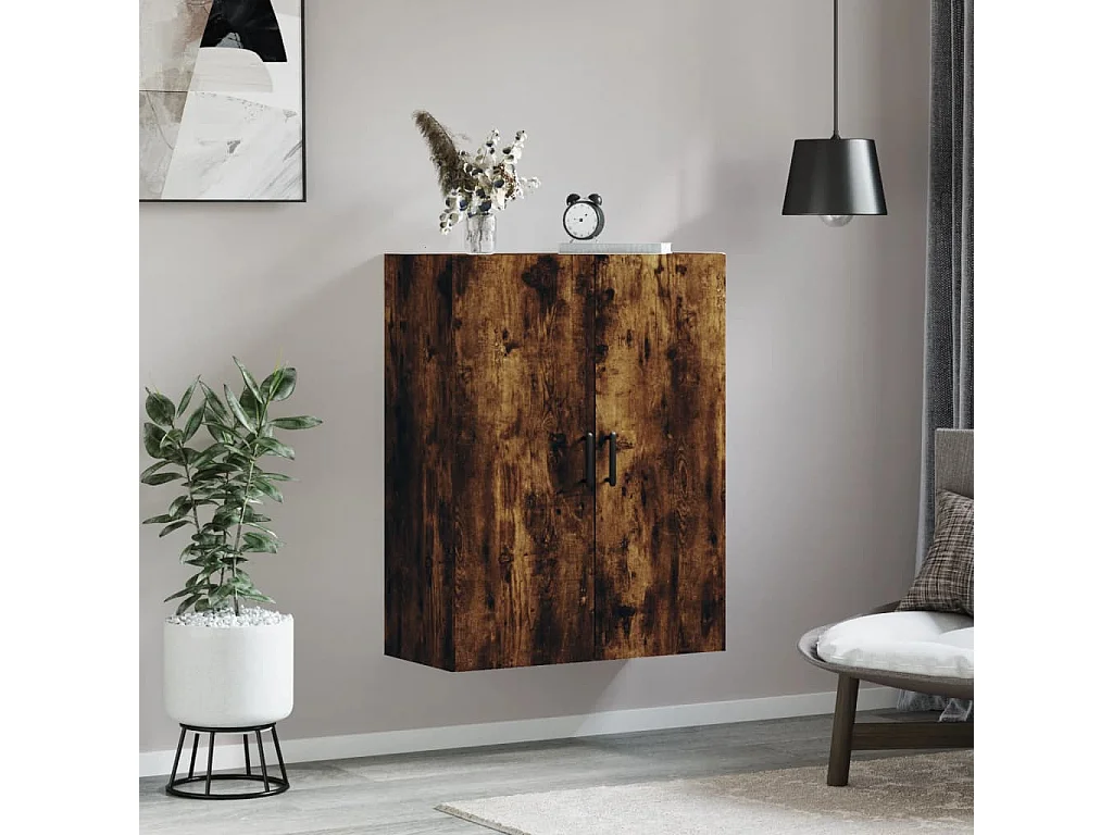 Armoire murale chêne fumé 69,5x34x90 cm