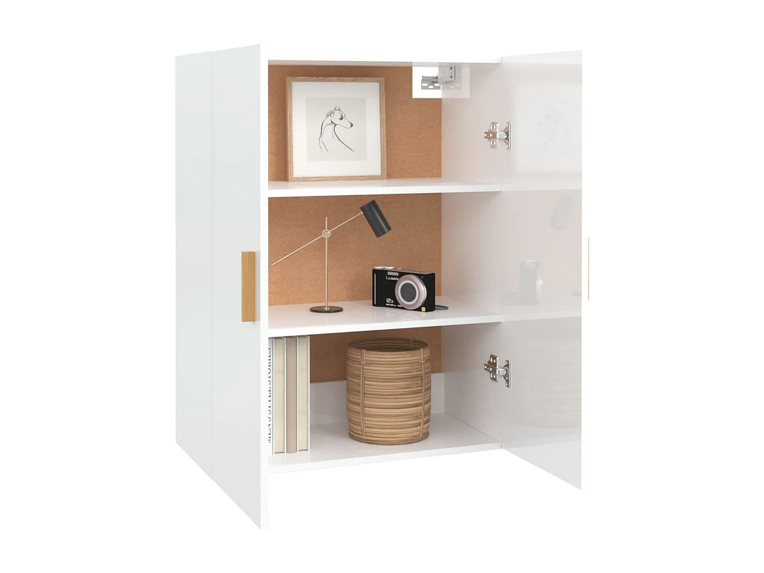 Armoire murale suspendue Blanc brillant 69,5x34x90 cm