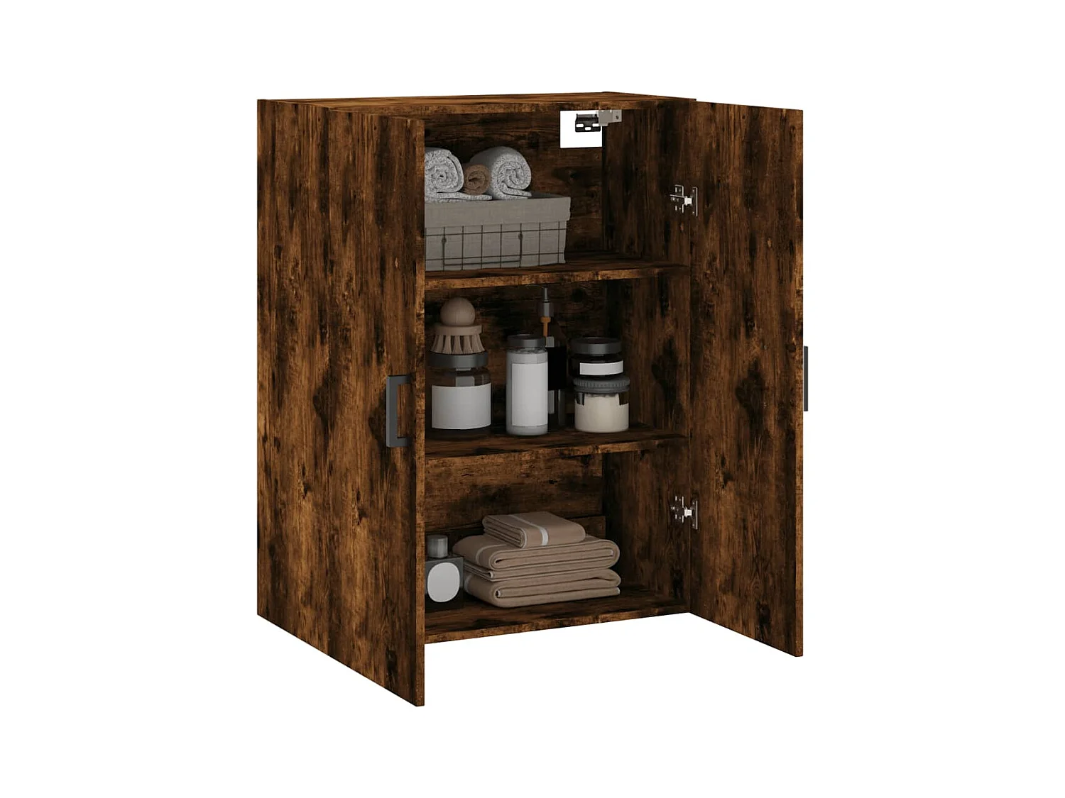 Armoire murale chêne fumé 69,5x34x90 cm