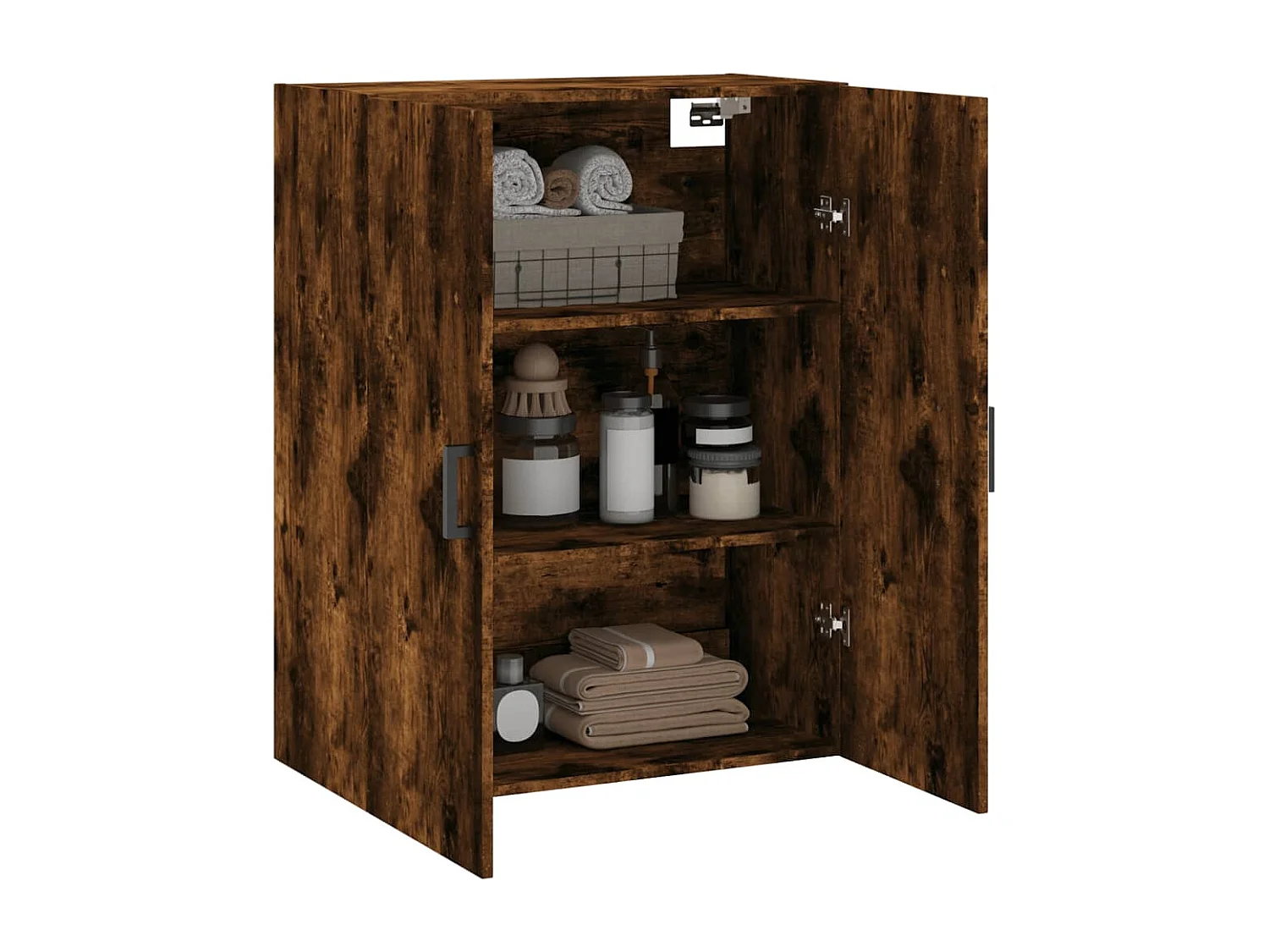 Armoire murale chêne fumé 69,5x34x90 cm