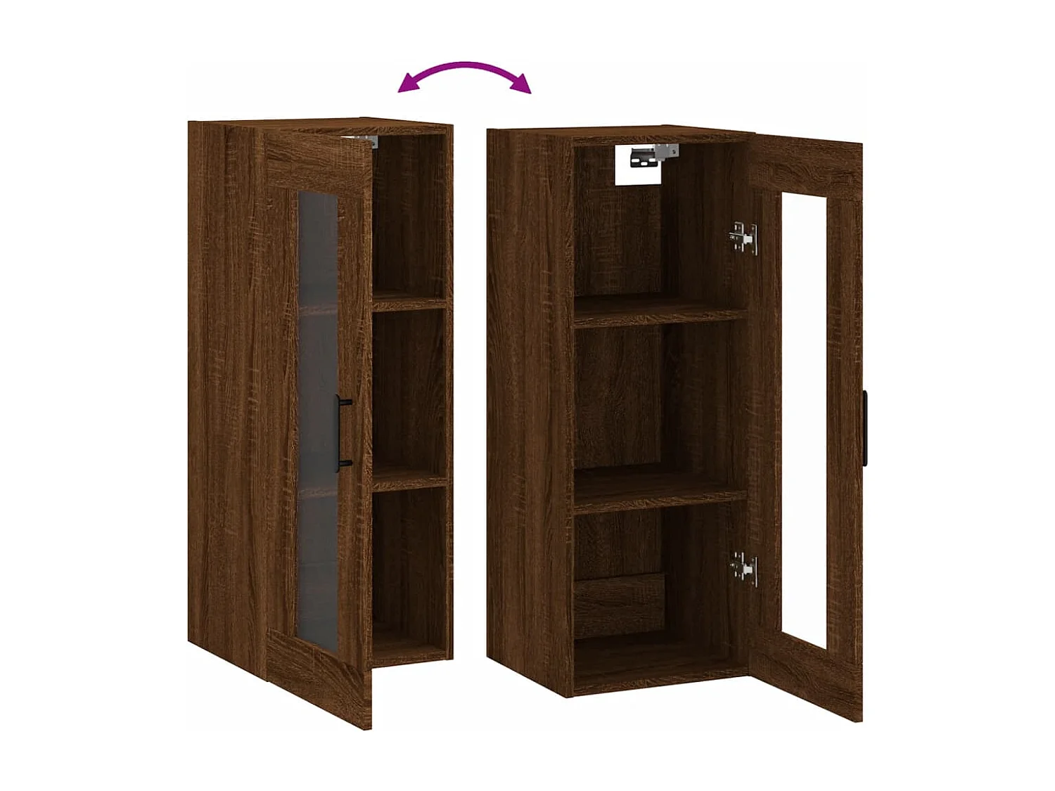 Wandkast 34,5x34x90 cm bruin eikenkleur