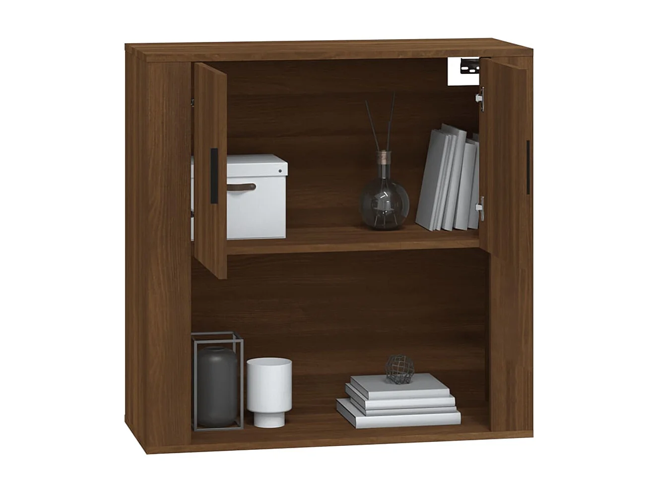 Armario de pared madera contrachapada marrón roble 80x33x80 cm