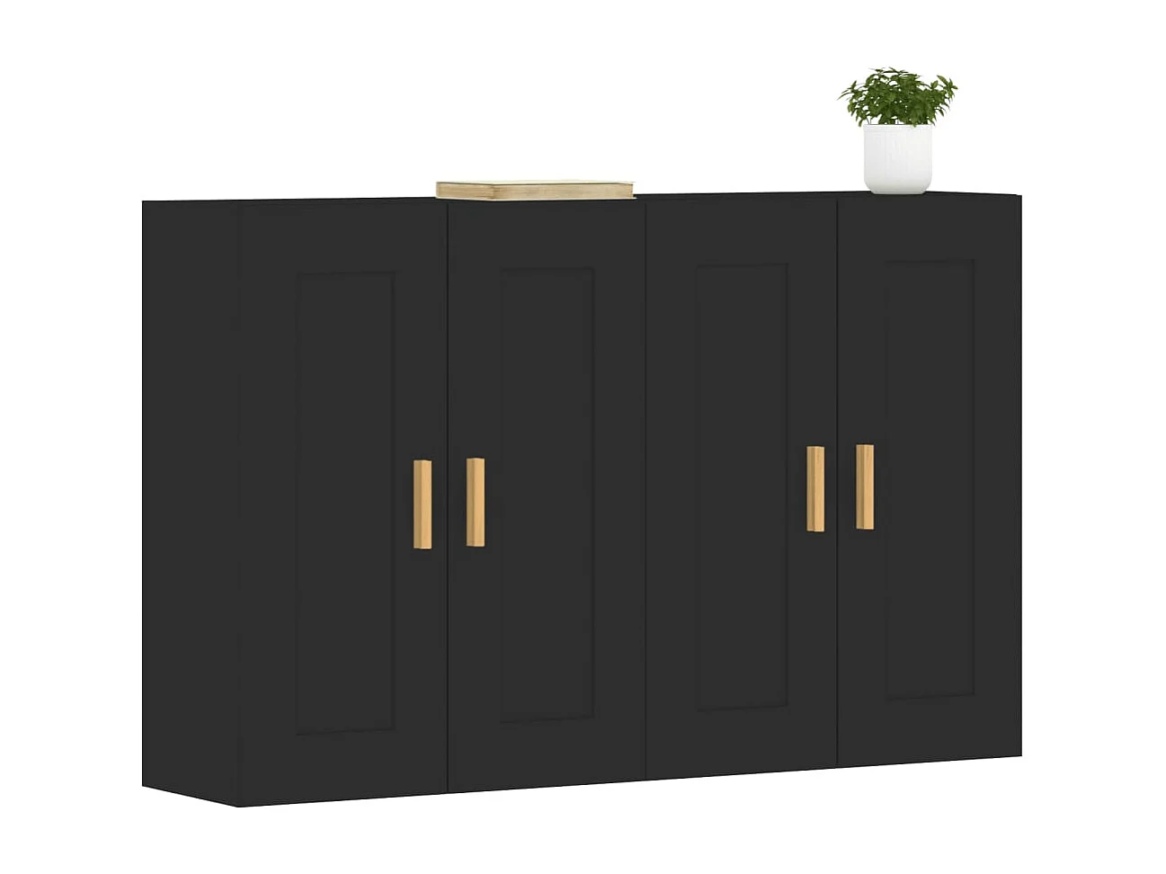 Armoires murales 2 pièces noir bois d'ingénierie