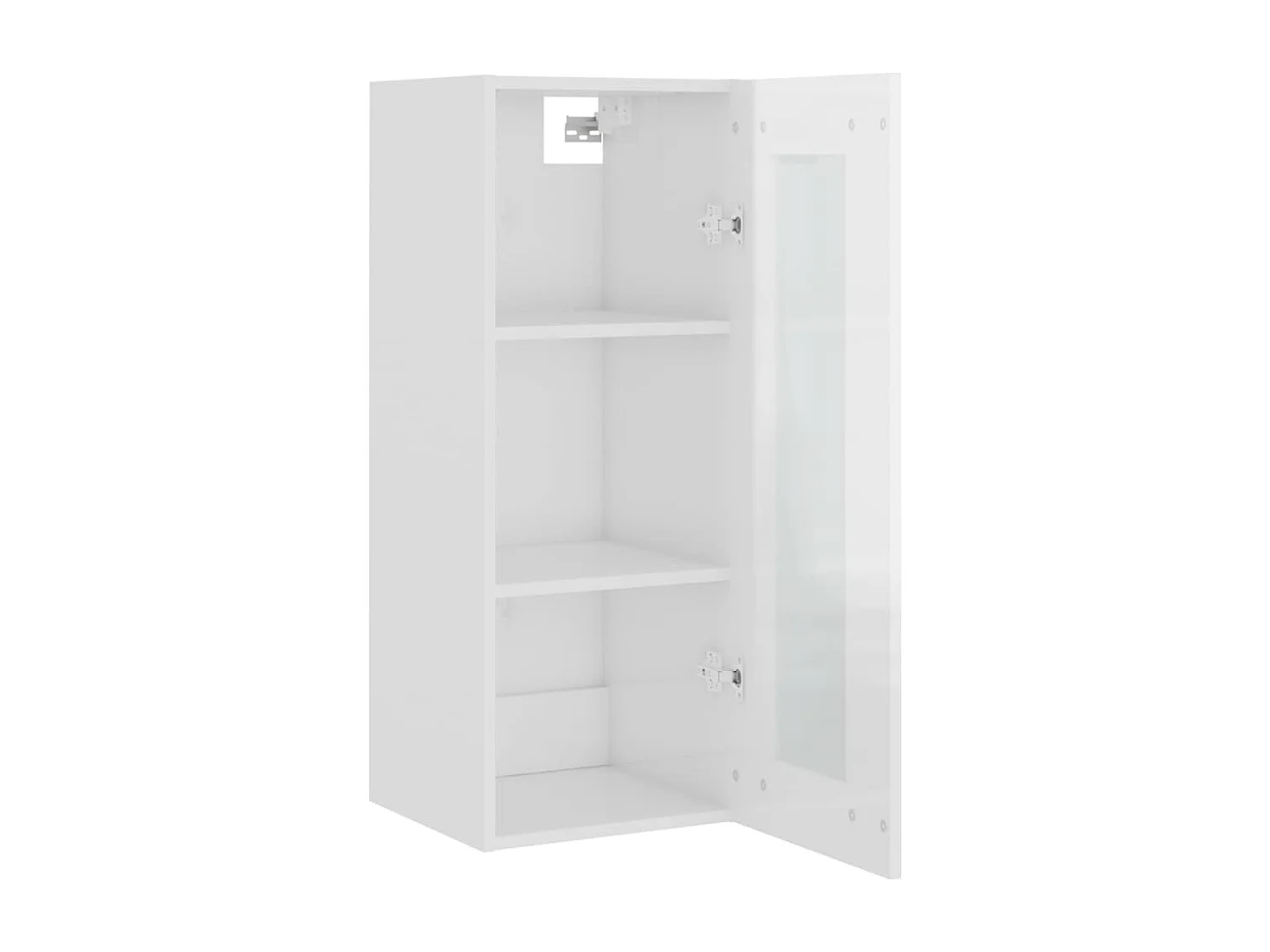 Armário de parede suspenso 34,5x34x90 cm branco brilhante