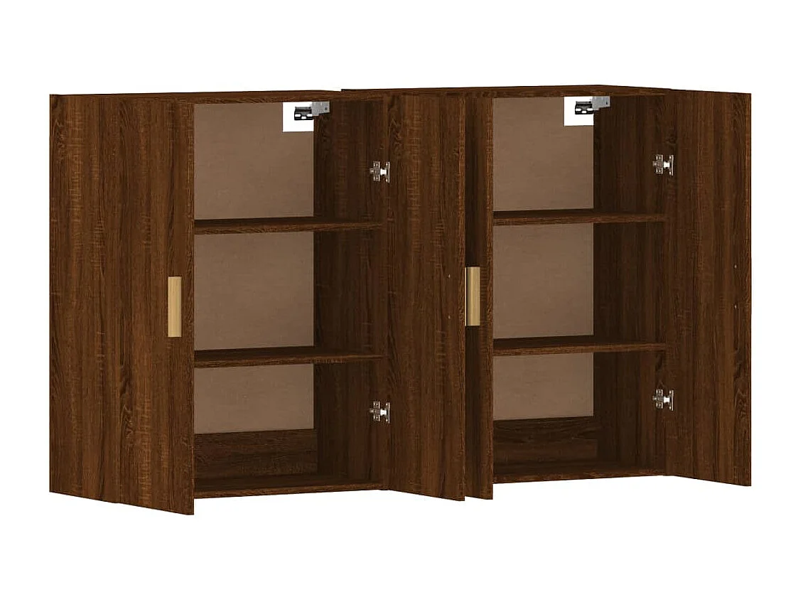 Armarios de pared 2 unidades madera de ingeniería marrón roble