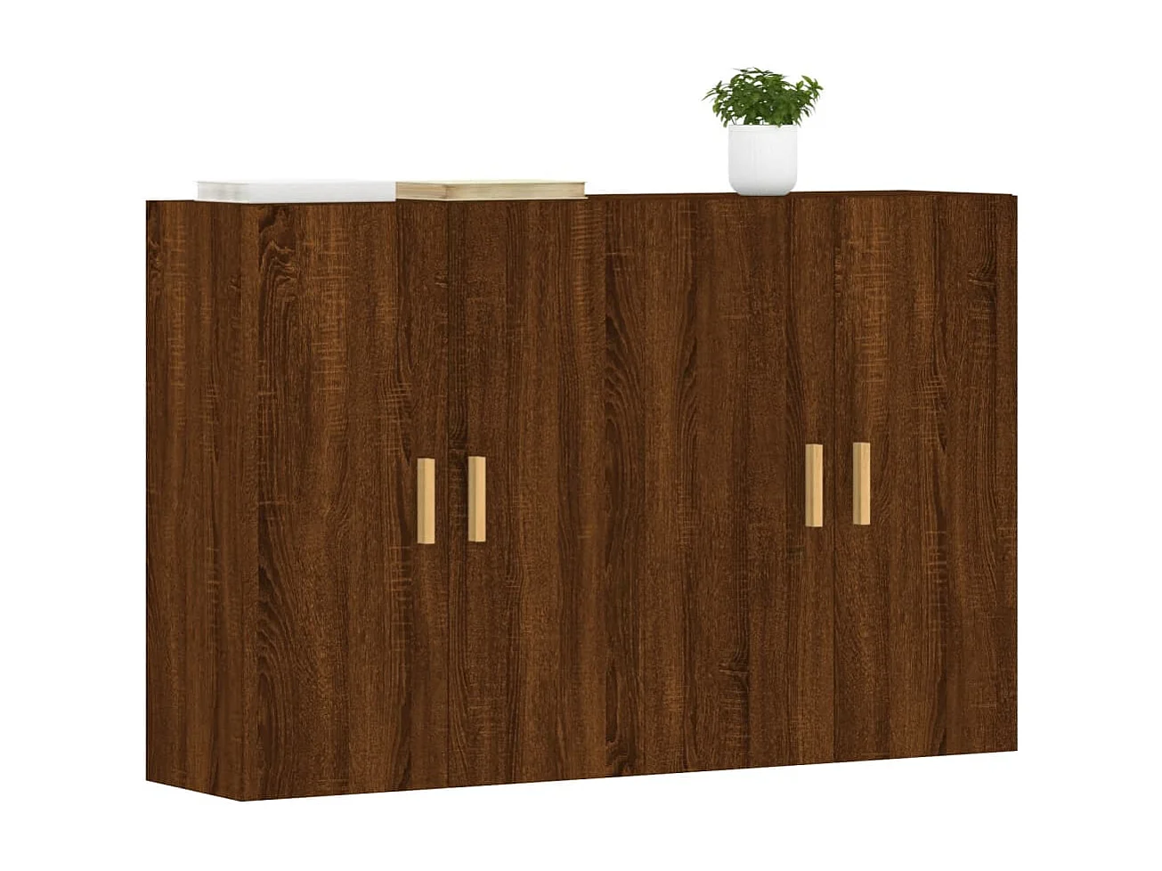 Armoires murales 2 pièces chêne marron bois d'ingénierie