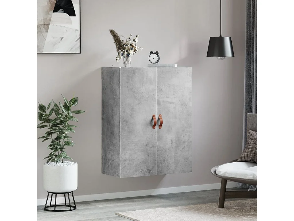 Armoire murale gris béton 69,5x34x90 cm