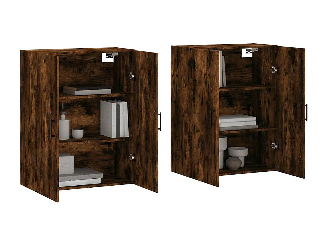 Armarios de pared 2 unidades roble ahumado 69,5x34x90 cm