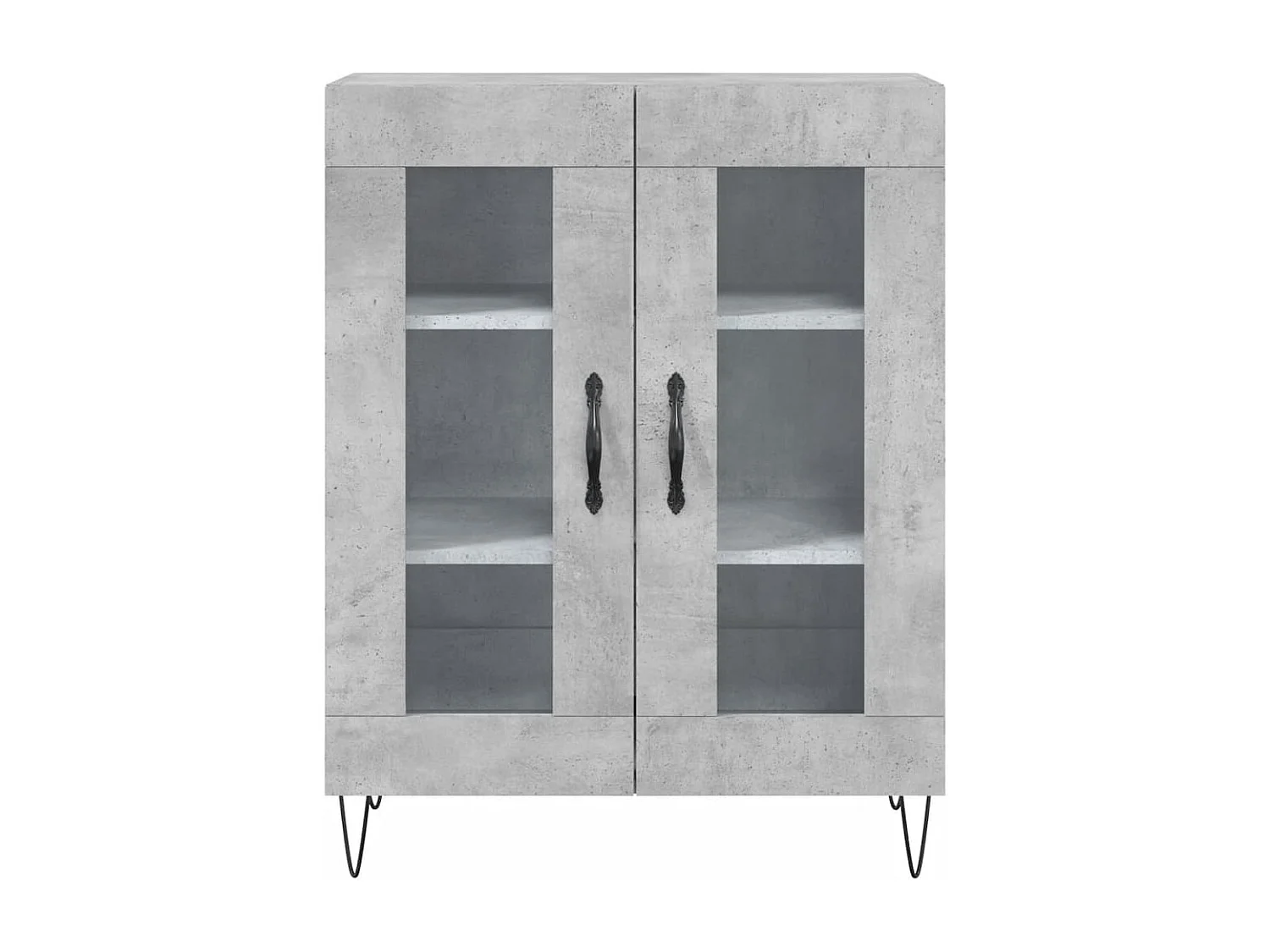 Buffet haut Gris béton 69,5x34x180 cm Bois d'ingénierie