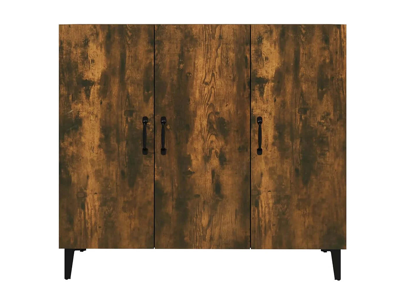 Dressoir 90x34x80 cm bewerkt hout gerookt eikenkleurig