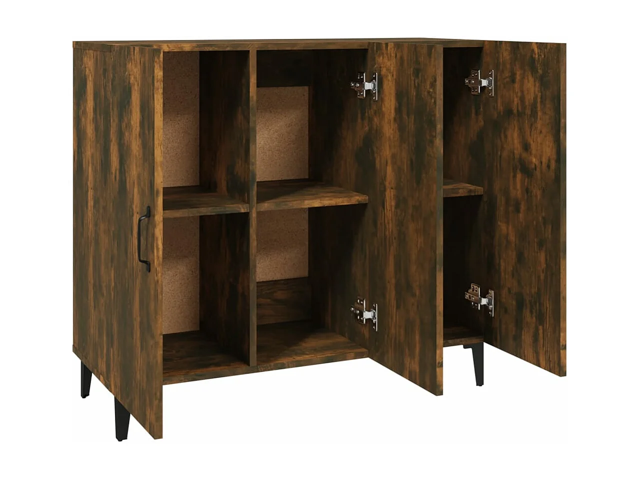 Dressoir 90x34x80 cm bewerkt hout gerookt eikenkleurig