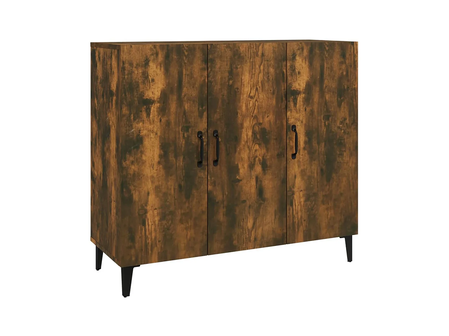 Aparador de madera de ingeniería roble ahumado 90x34x80 cm