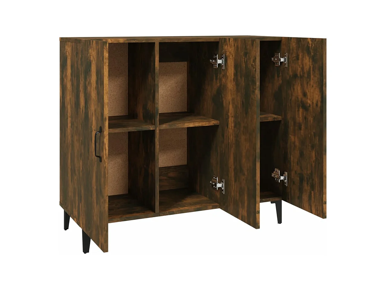 Aparador de madera de ingeniería roble ahumado 90x34x80 cm