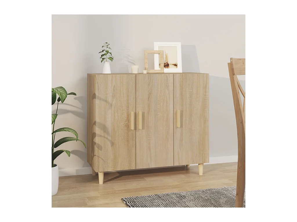 Buffet chêne sonoma 90x34x80 cm bois d'ingénierie