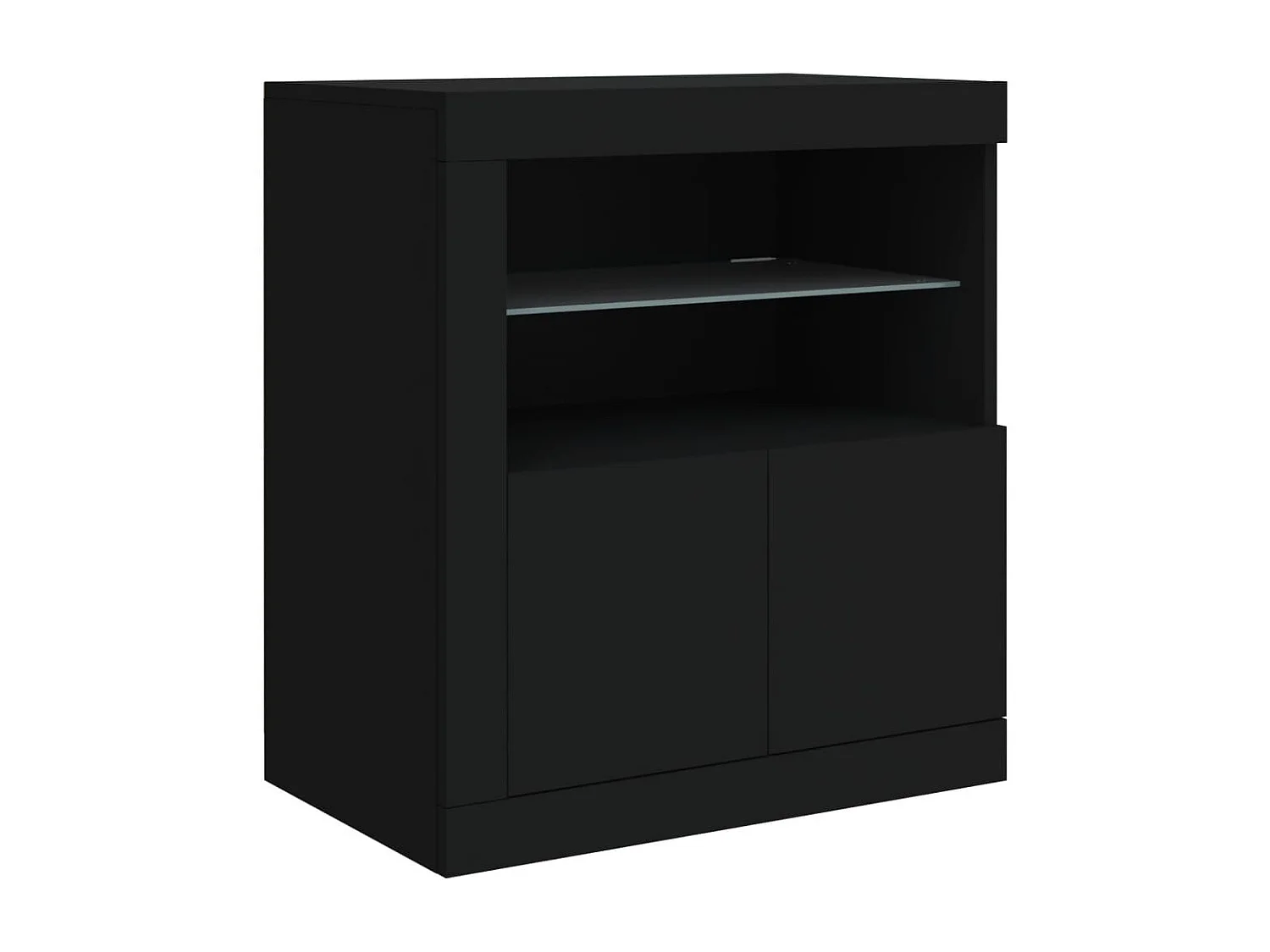 Buffet avec lumières LED noir 60,5x37x67 cm