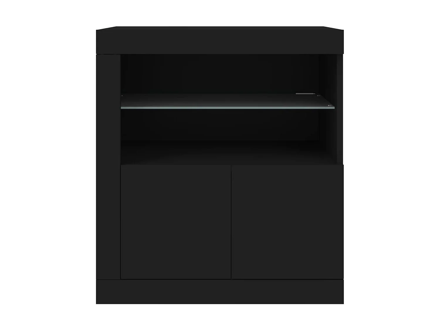 Buffet avec lumières LED noir 60,5x37x67 cm