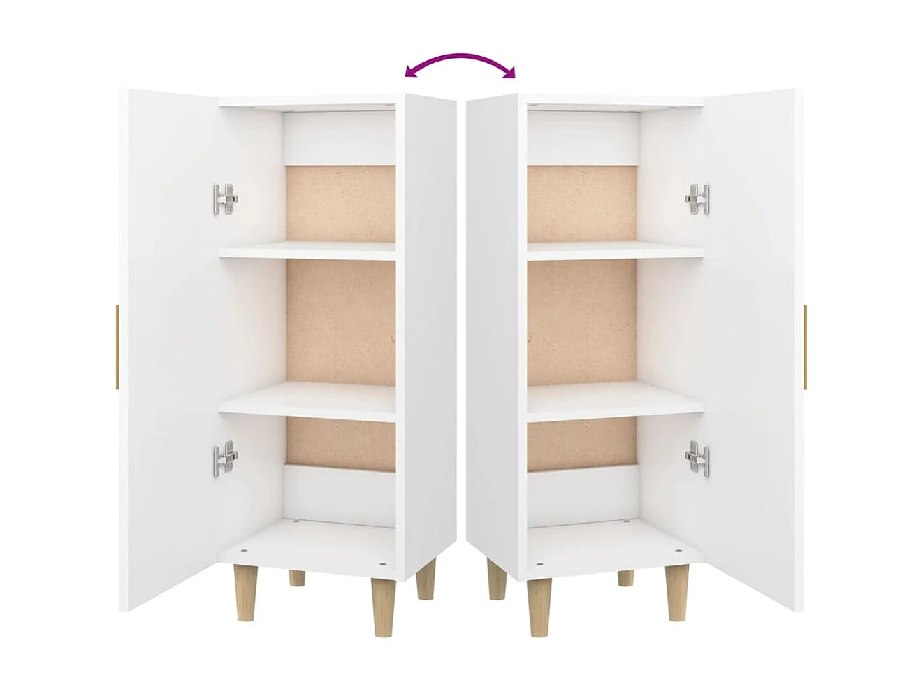 Dressoir 34,5x34x90 cm bewerkt hout wit