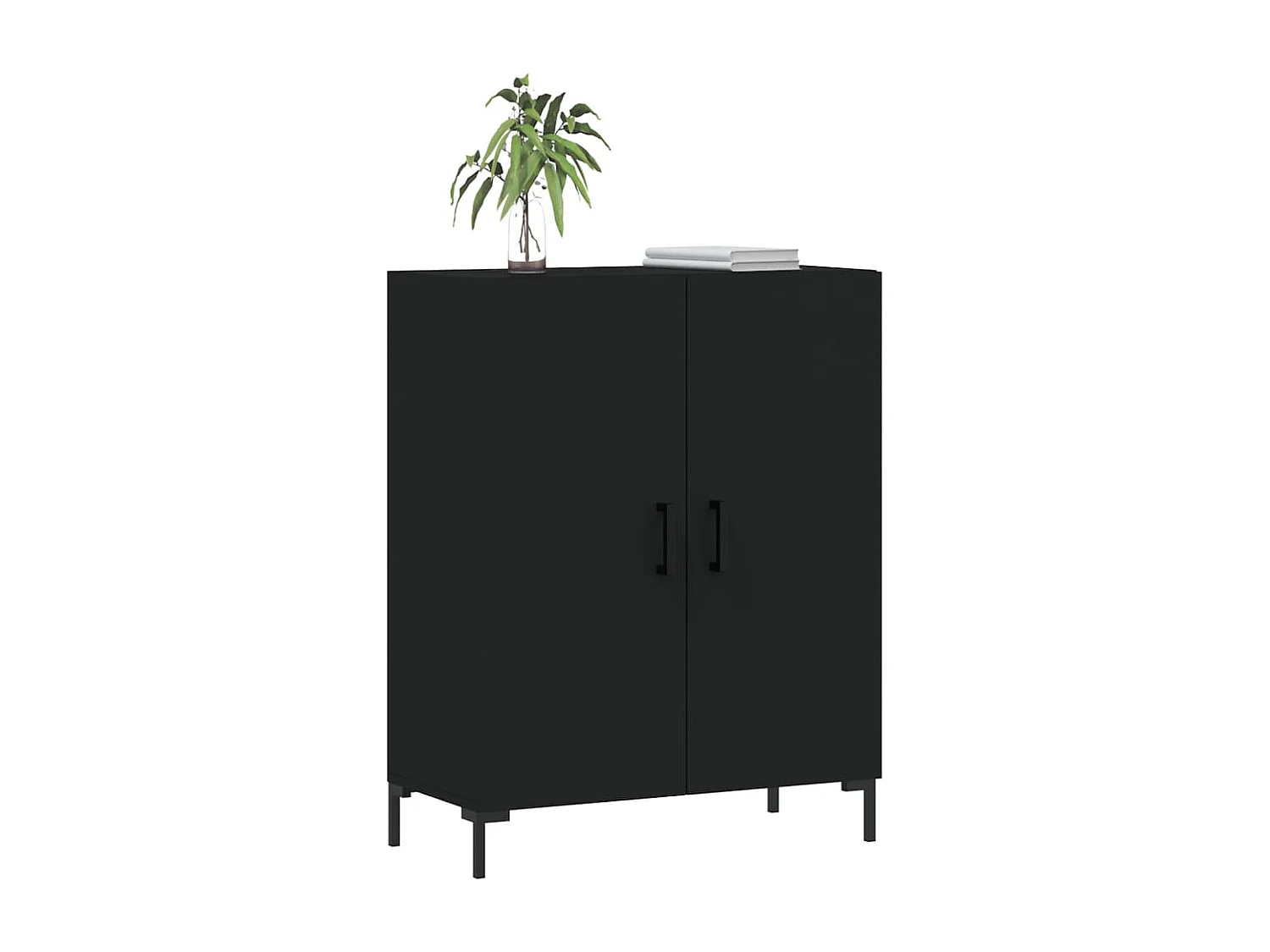 Buffet noir 69,5x34x90 cm bois d'ingénierie