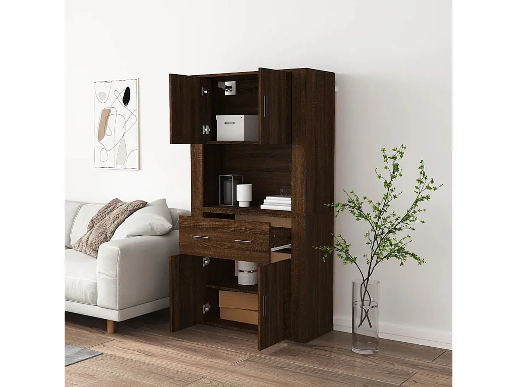 Buffet haut Chêne marron Bois d'ingénierie