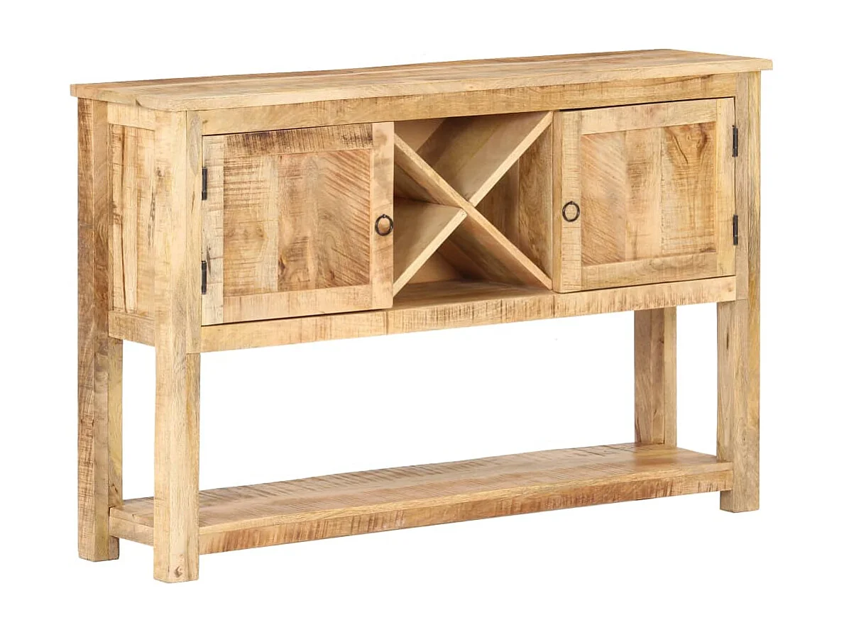 Aparador de madera de mango rugosa 120x30x76 cm