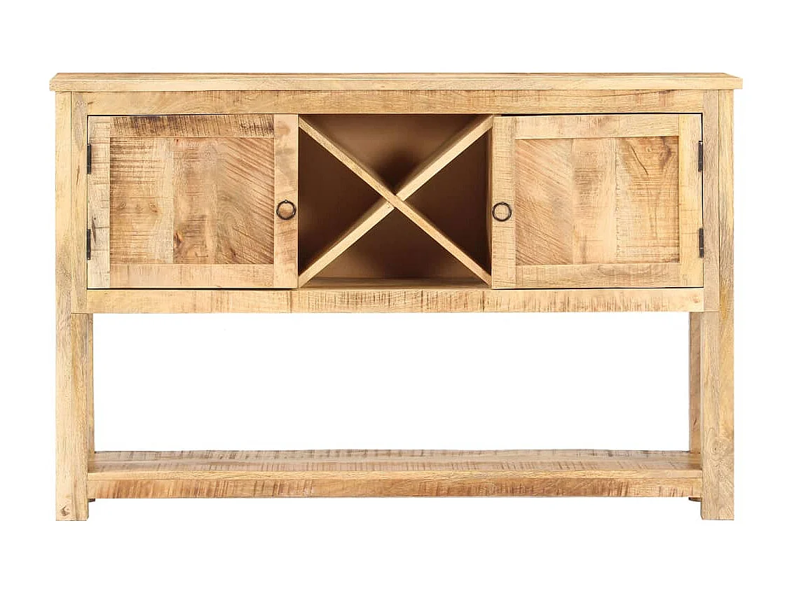 Aparador de madera de mango rugosa 120x30x76 cm