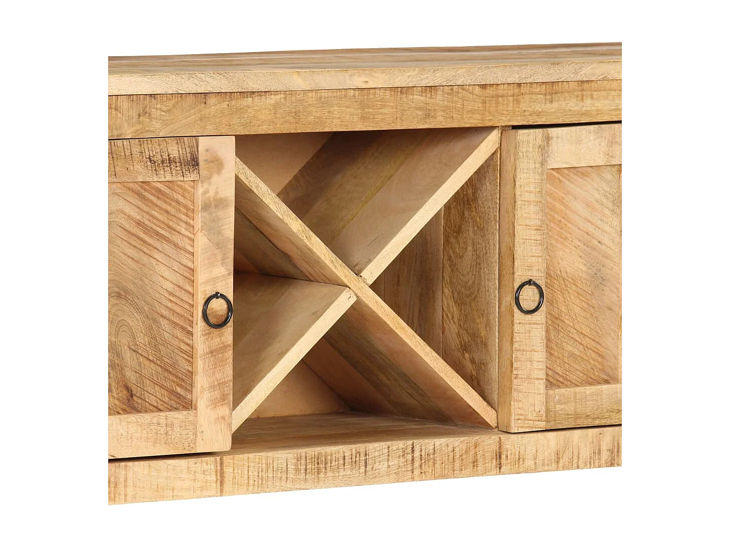 Aparador de madera de mango rugosa 120x30x76 cm