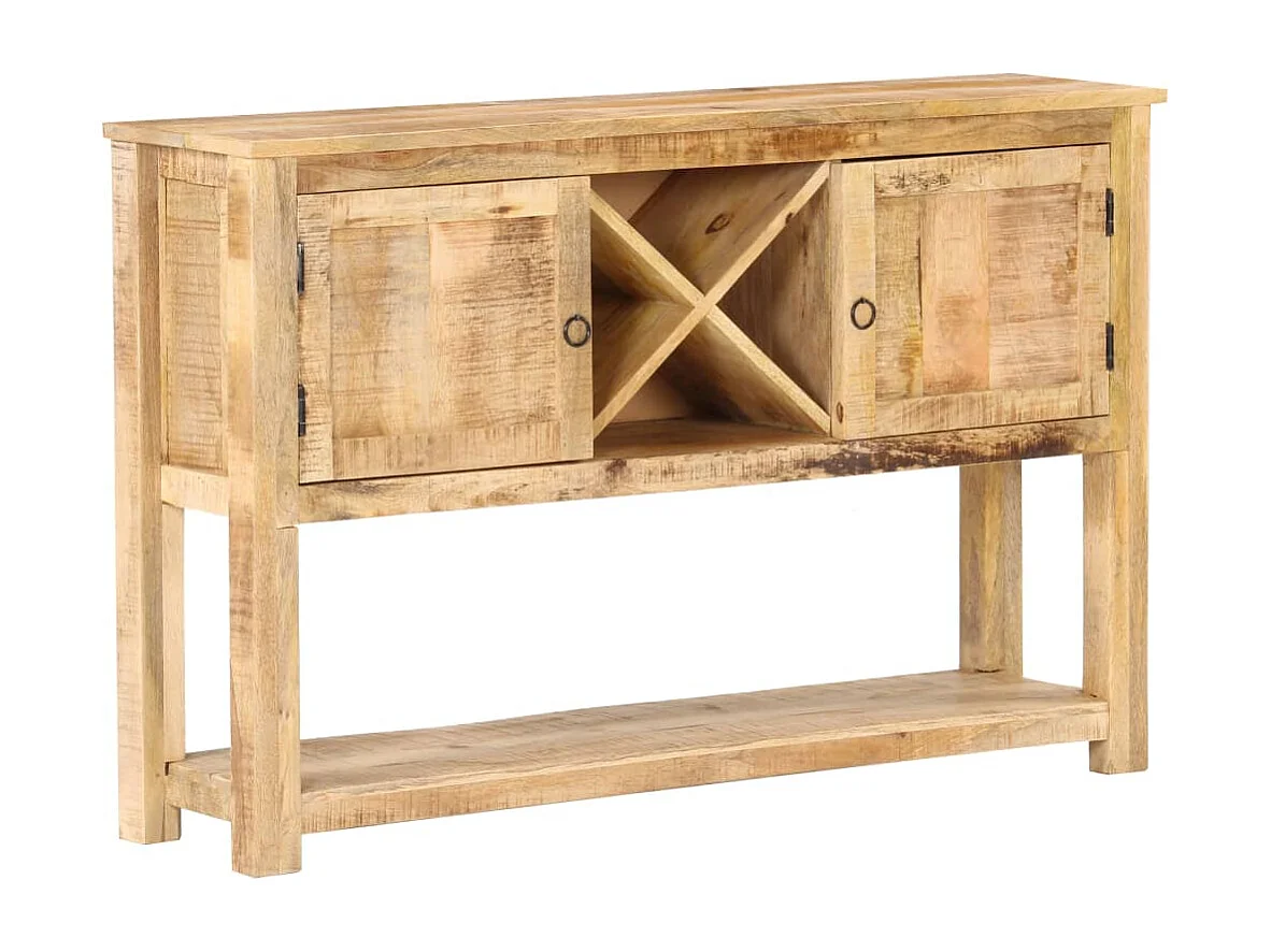 Aparador de madera de mango rugosa 120x30x76 cm