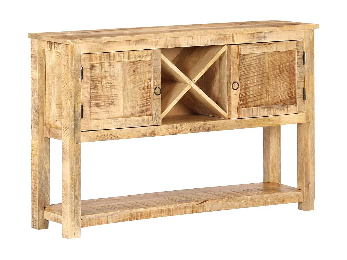 Aparador de madera de mango rugosa 120x30x76 cm