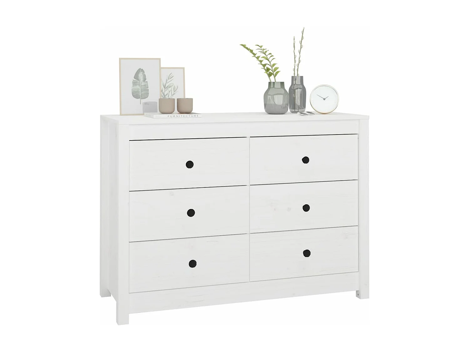 Armoire latérale Blanc 100x40x72 cm Bois de pin massif