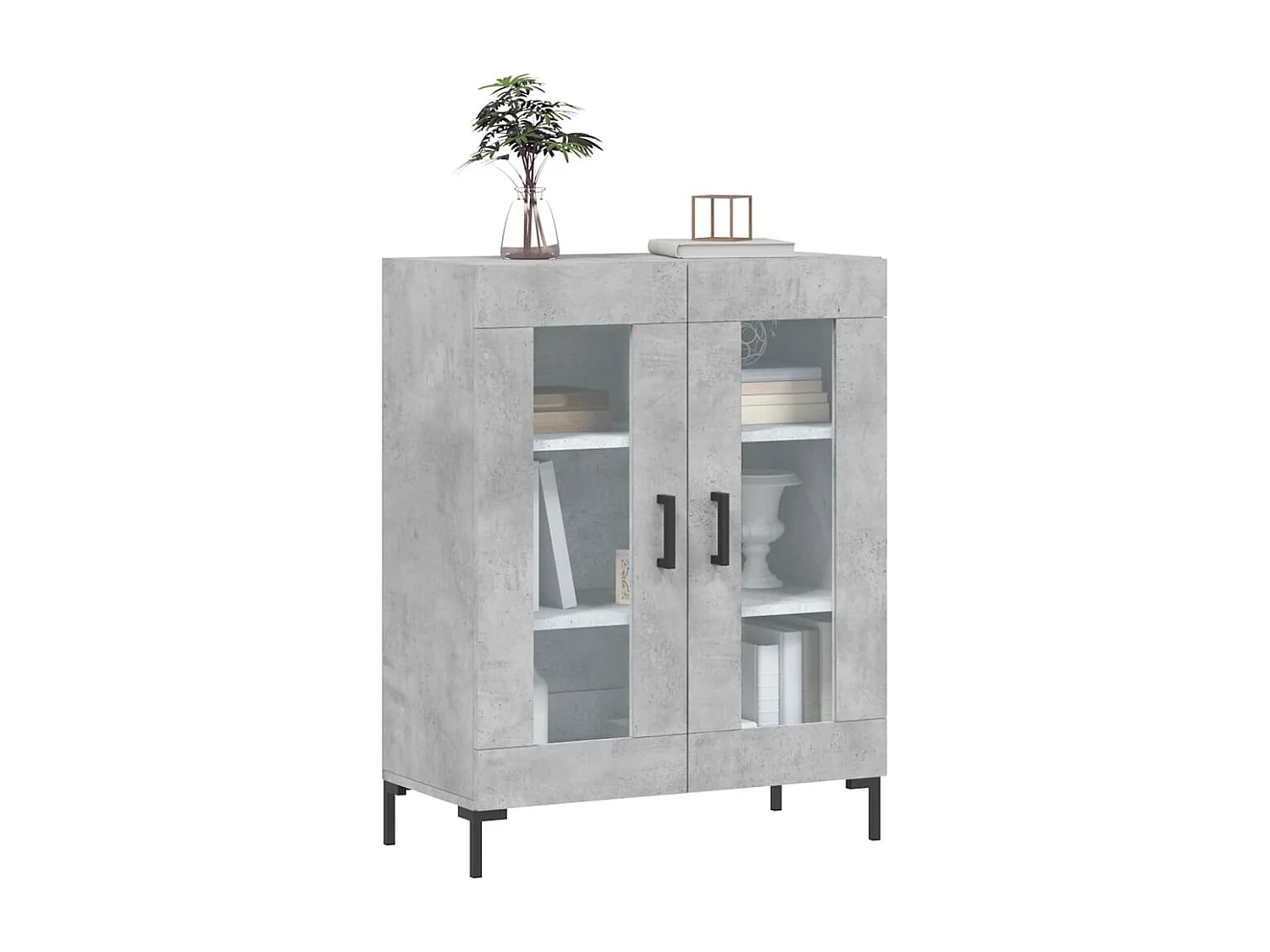 Buffet gris béton 69,5x34x90 cm bois d'ingénierie