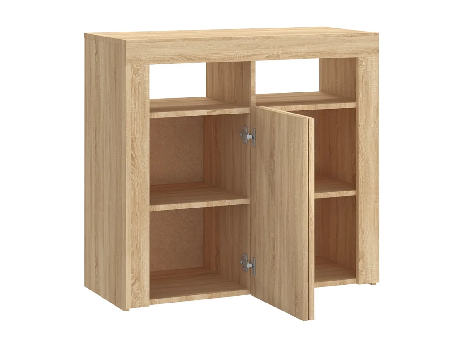 Aparador com luzes LED 80x35x75 cm carvalho sonoma