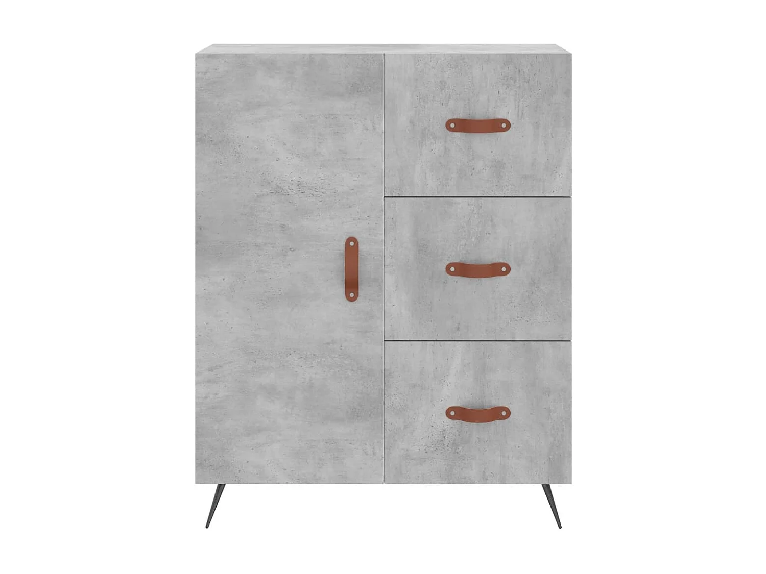 Buffet gris béton 69,5x34x90 cm bois d'ingénierie