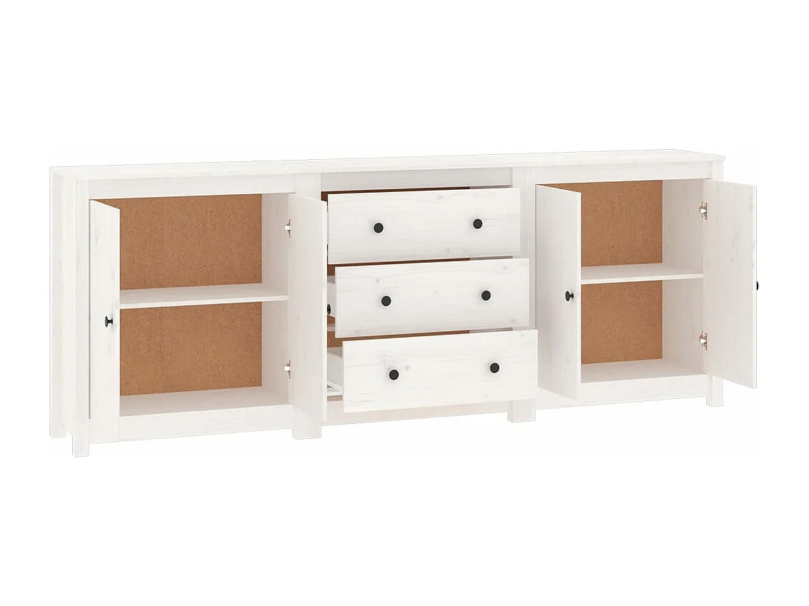 Aparador 210x35x80 cm madeira de pinho maciça branco