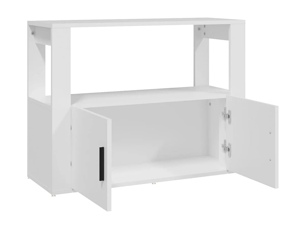 Buffet Blanc 80x30x60 cm Bois d'ingénierie