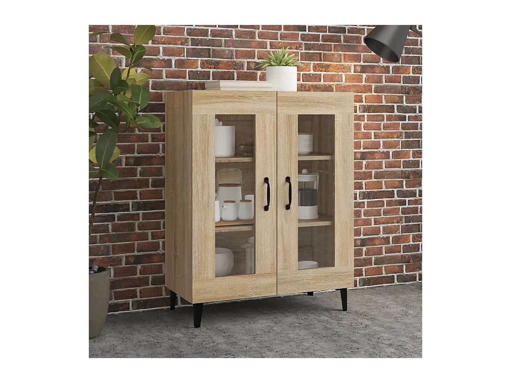 Buffet chêne sonoma 69,5x34x90 cm bois d'ingénierie