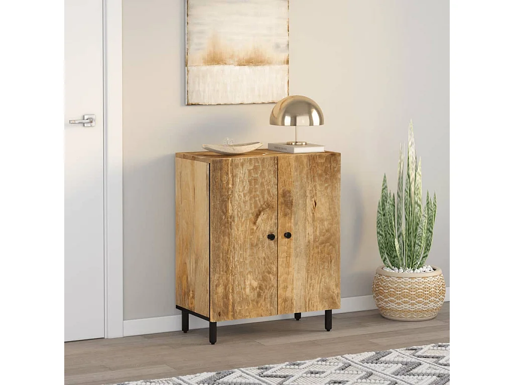 Armoire latérale 60x33x75 cm bois massif de manguier