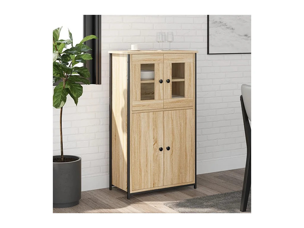 Buffet haut chêne sonoma 62x32x106,5 cm bois d'ingénierie