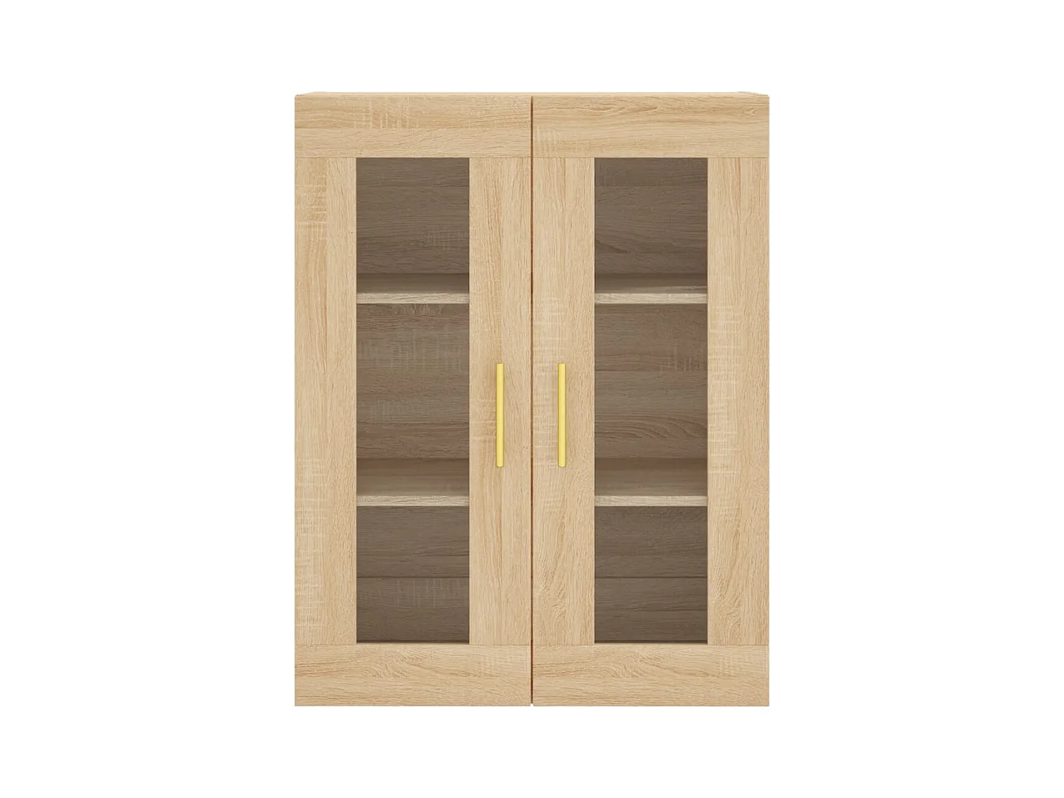 Aparador alto madera contrachapada color roble 69,5x34x180 cm