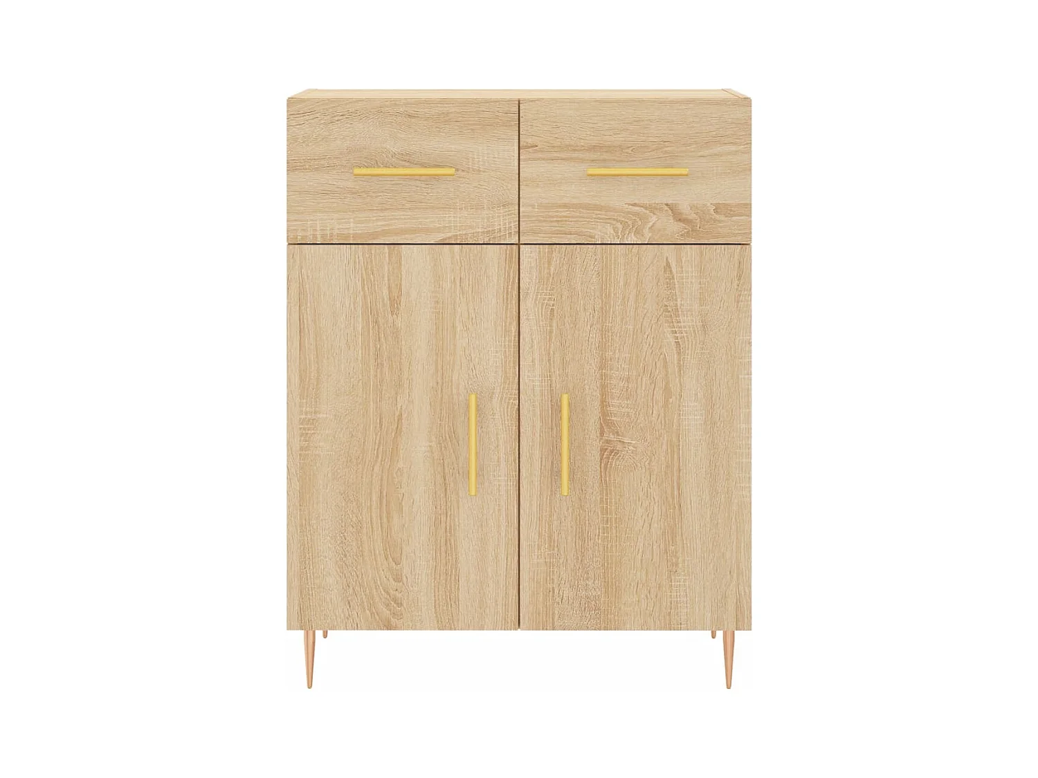 Aparador alto madera contrachapada color roble 69,5x34x180 cm