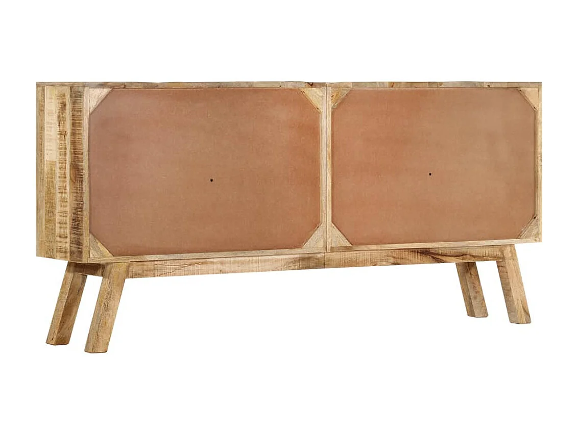 Aparador de madera maciza de mango marrón y negro 160x30x76 cm