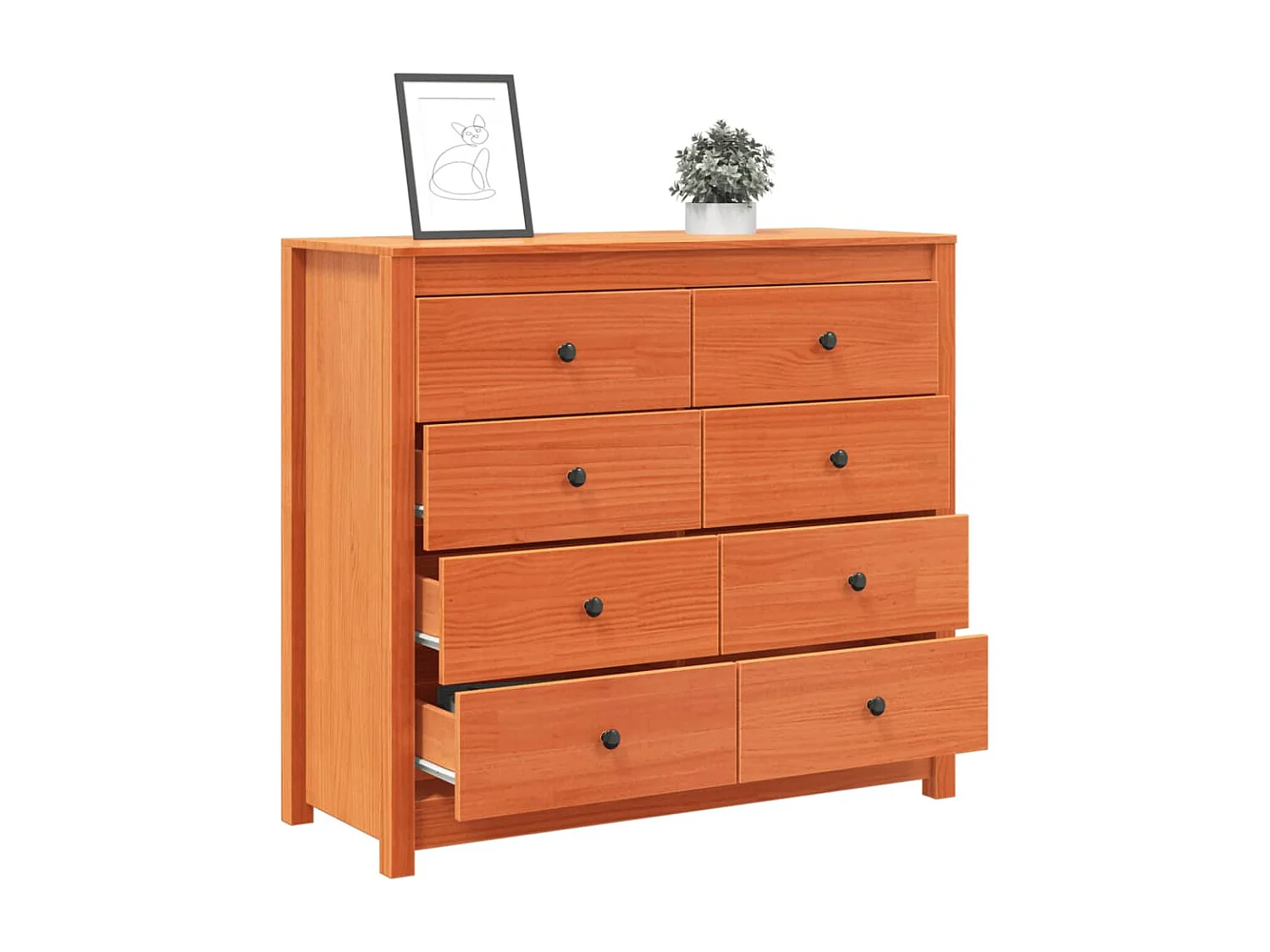 Armário de apoio 100x40x90 cm pinho maciço castanho-mel