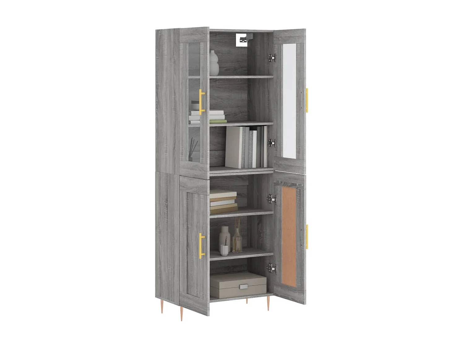 Buffet haut Sonoma gris 69,5x34x180 cm Bois d'ingénierie