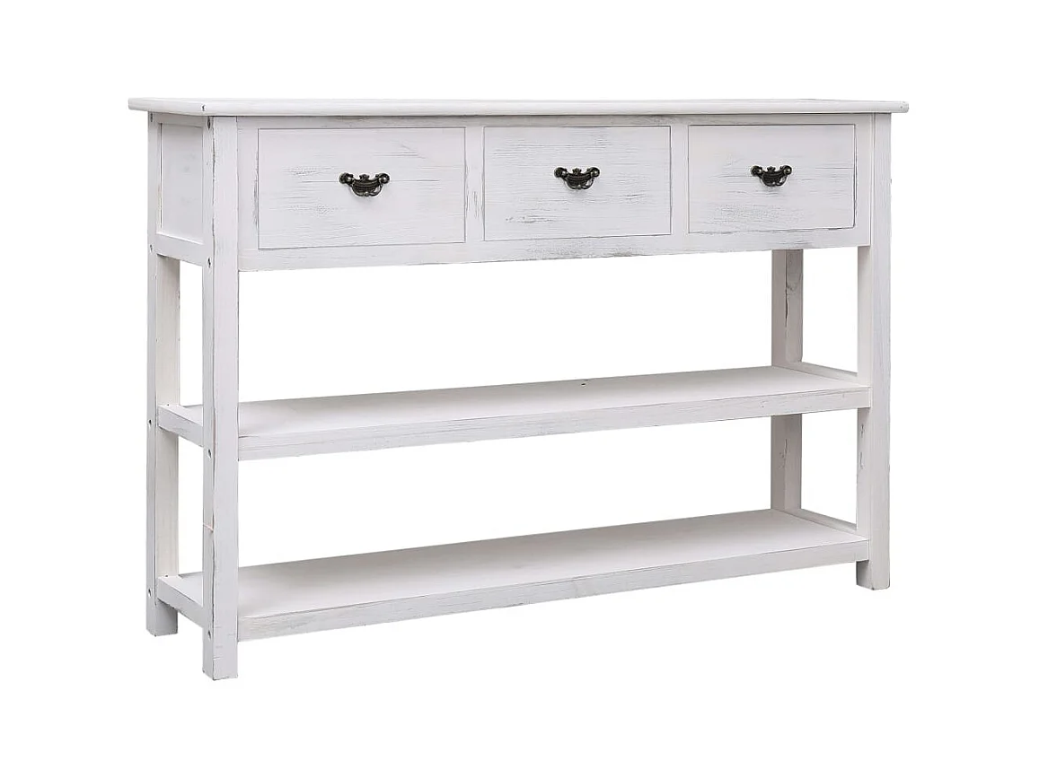 Aparador de madera blanco antiguo 115x30x76 cm