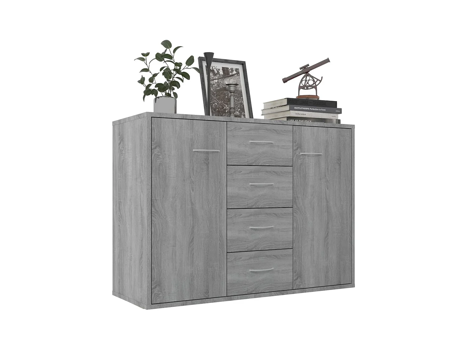Aparador de madera contrachapada gris Sonoma 88x30x65 cm
