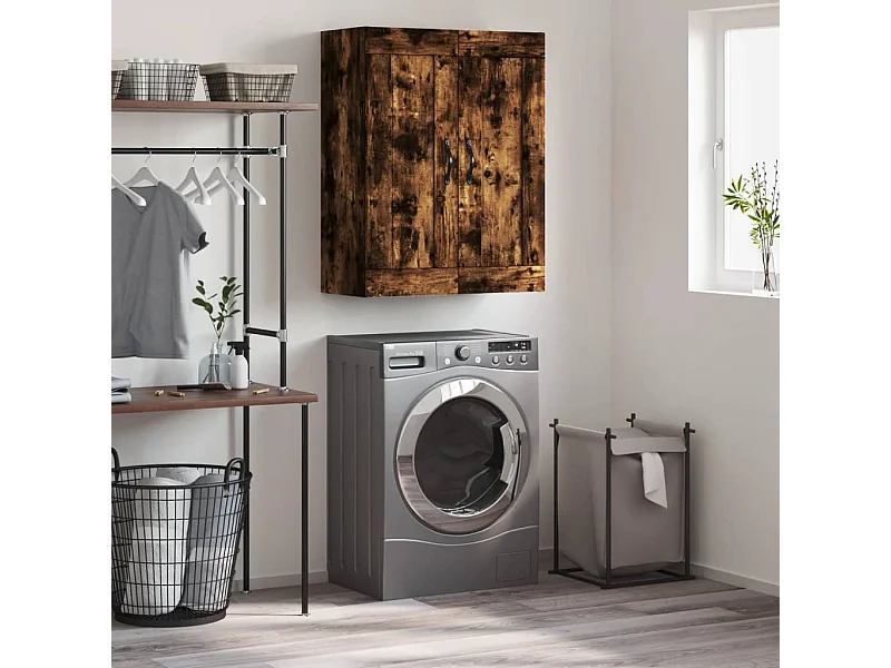 Armoire murale chêne fumé 69,5x34x90 cm bois d'ingénierie