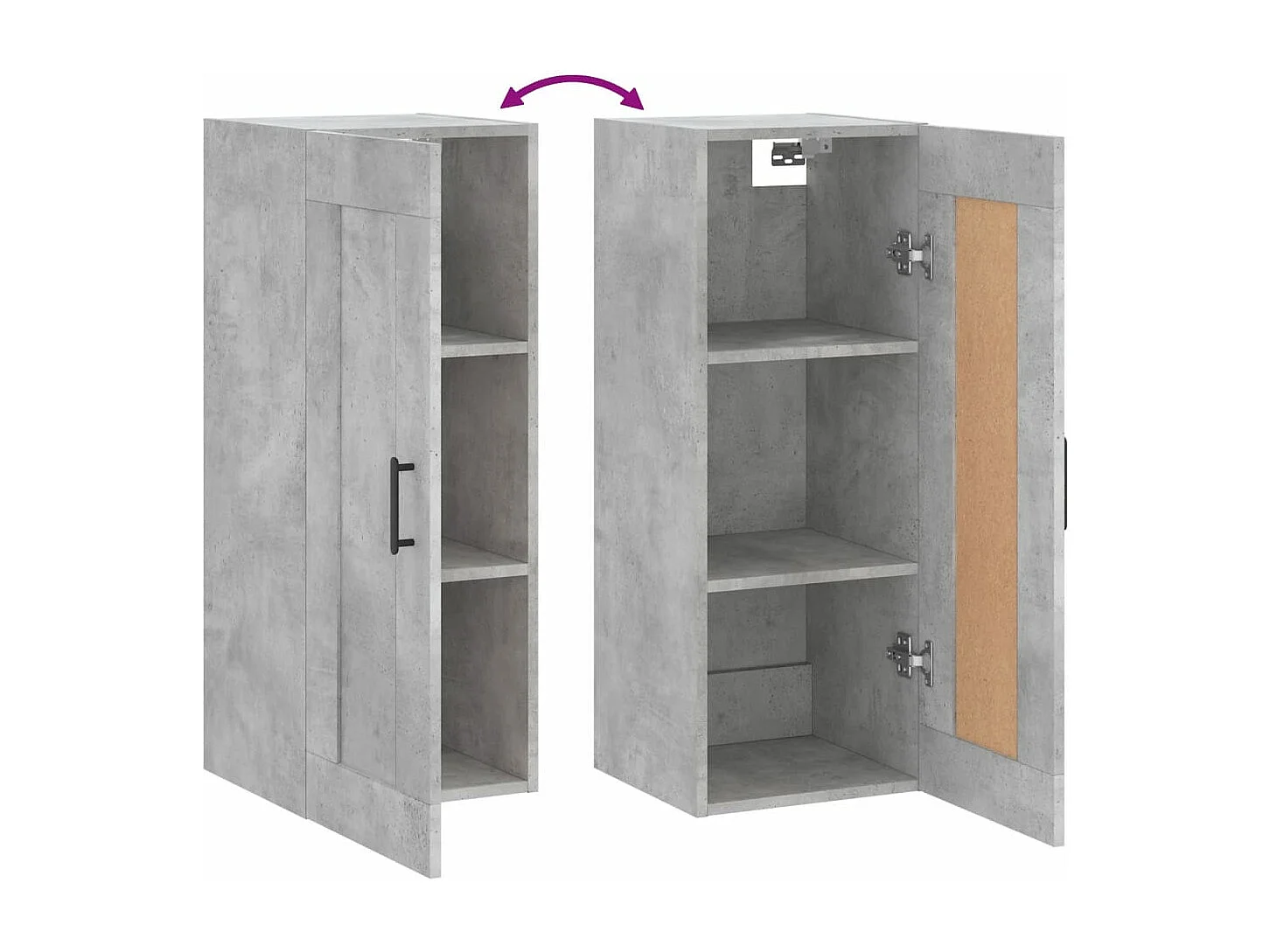 Armario de pared madera ingeniería gris hormigón 34,5x34x90 cm