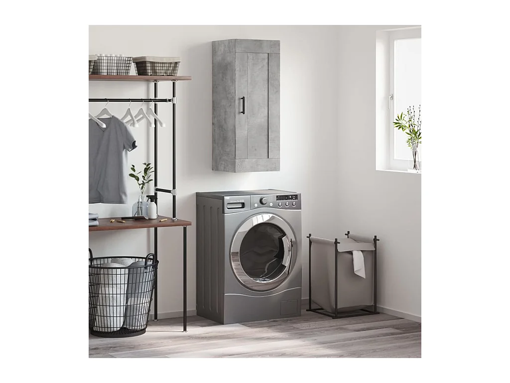 Armoire murale gris béton 34,5x34x90 cm bois d'ingénierie