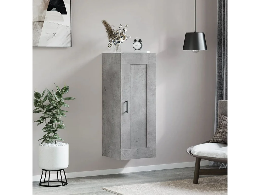 Armoire murale gris béton 34,5x34x90 cm bois d'ingénierie